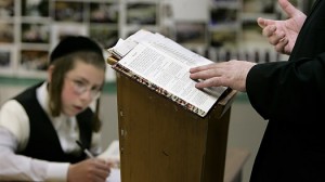 Child in class at a Jewish school 