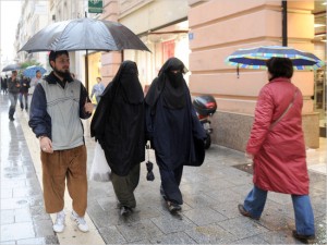 Veiled women in Marseilles 