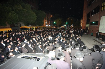 video screens were set up on the street to accommodate the overflow. Credit Dee Voch