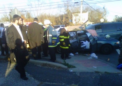 Scene of the crash Friday afternoon. Photo: Thelakewoodscoop.com