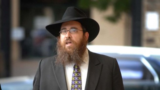 Rabbi Yosef Engel outside the District Court. (Source: AdelaideNow)