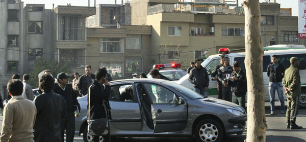 This photo released by Fars News Agency is claimed by them to show one of the damaged cars following bomb attacks on the vehicles of two nuclear scientists in Tehran, Iran.