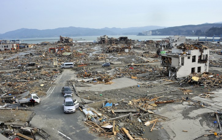 Tsunami devastated area of Shizugawa district is seen in Minami Sanriku in Miyagi Prefecture, northern Japan, 14 March 2011. Tens of thousands of people were feared dead after last week's earthquake and tsunami in north-eastern Japan as Prime Minister Naoto Kan said 15,000 people had been rescued so far. Alone in the town of Onagawa in Miyagi prefecture, more than 1,000 bodies were found, Naoto Takeuchi, local police chief, told a news conference.  EPA/KIMIMASA MAYAMA