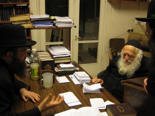 Rabbi Deutsch consulting with Harav Chaim Kanievsky Shlita