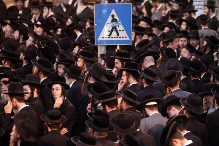 ultra orthodox jews protest in the orthodox neighborhood of Meah Shearim in Jerusalem, against the secular activities, such as street parties and festivals, organized by the Jerusalem municipality. August 11, 2011. Photo by Nati Shohat/FLASH90 
