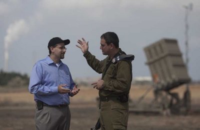 FILE - he new US Ambassador to Israel, Daniel Shapiro (L) as an Israeli soldier explains him the Iron Dome defense system in Ashkelon, southern Israel, on 09 August 2011.EPA/OLIVER WEIKEN