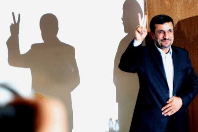 FILE - Iranian President Mahmoud Ahmadinejad flashes the victory sign before his meeting with leaders  of the Palestinian group Hamas during the 'International Conference to Support the Palestinian Intifada' in Tehran, Iran, 02 October 2011. EPA