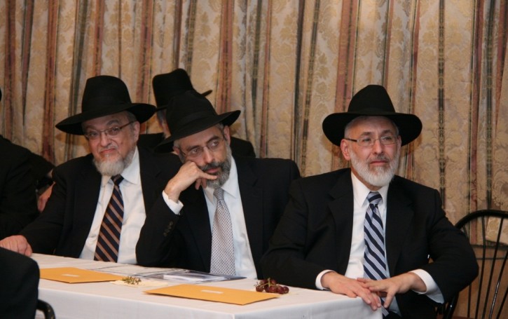 Atteding the event (L-R) Rabbi Shmuel Lefkowitz, Rabbi Chaim Dovid Zweibel, Rabbi Gedaliah Weinberger