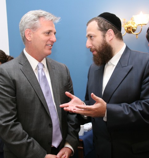 Friedlander Group CEO Ezra Friedlander is seen here with the Republican Whip of the House of Representatives, Majority Whip Kevin McCarthy whose staff is assisting with the efforts to further the Raoul Wallenberg Congressional Gold Medal legislation. Photo: Shimon Gifter