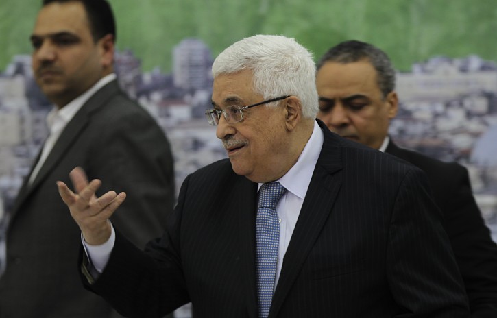 Palestinian President Mahmoud Abbas, attending a meeting of the Palestinian faction leaders, at his headquarter in the West Bank town of Ramallah, 04 December 2012. Reports state that  Israel's cabinet unanimously rejected on 02 December 2012 the United Nations vote upgrading the Palestinians' status to that of a 'non-member state' of the United Nations, saying the move would not form a basis for negotiations between the sides. The Israeli decision came as President Mahmoud Abbas received a hero's welcome as he returned to Ramallah from New York, where he had overseen the Palestinian upgrade appeal at the world body.  EPA/ATEF SAFADI