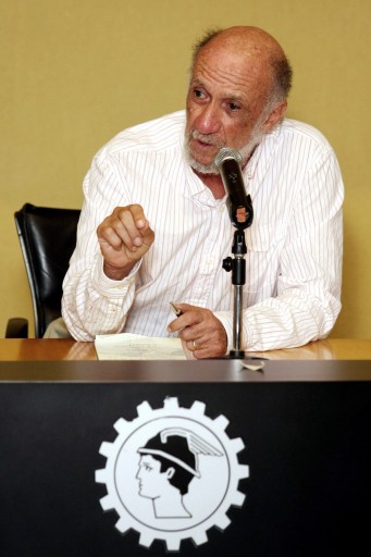 FILE - UN human rights envoy, Richard Falk, speaks at a press conference on 07 January 2009, in Sao Paulo, Brazil. EPA