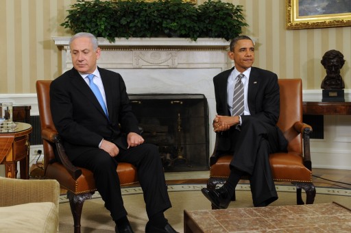 File photo of US President Barack Obama (R) and Prime Minister of Israel Benjamin Netanyahu (L) meet in the Oval Office of the White House in Washington DC, USA, 20 May 2011. EPA/MICHAEL REYNOLDS