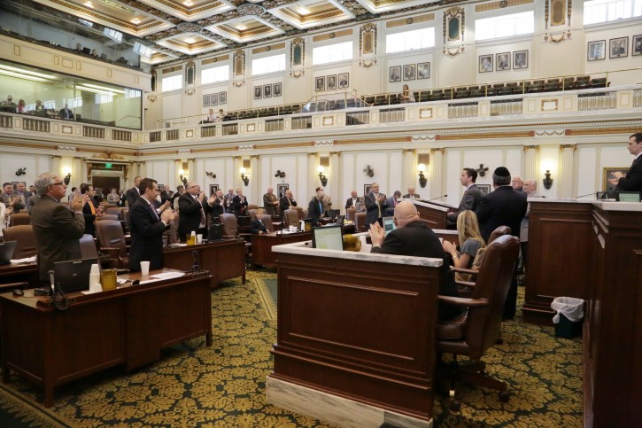 Assemblyman Goldfeder Receives standing ovation after his speech in the Chamber of the Oklahoma House of Representatives on May 22 2013