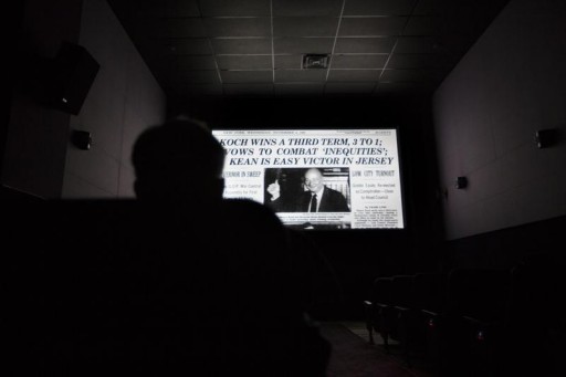 FILE - A man watches the documentary film "Koch", about former New York City mayor Ed Koch, at the Angelika Film Center in New York, February 1, 2013. Reuters