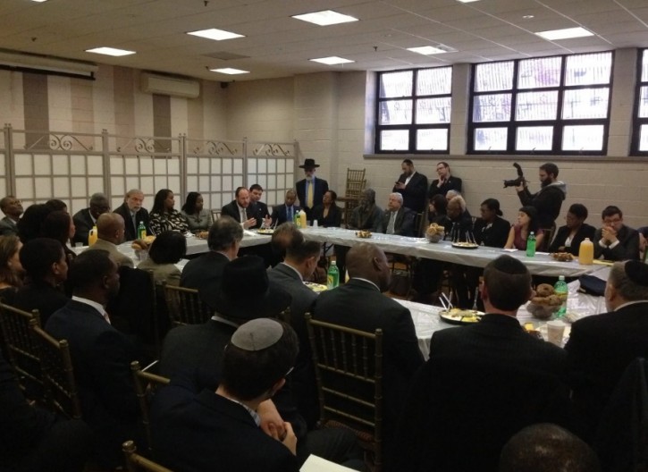 Politicians, and Community leaders in Crown Heights Nov. 19 , 2013 with NYPD officials to discuss the ongoing investigation into the incidents/(Arya Rabinovits/VINNews.com)