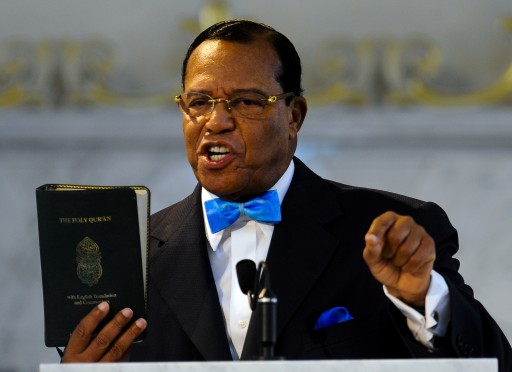 FILE - Nation of Islam leader the Reverend Louis Farrakhan holds his copy Koran as he speaks at an extended news conference at Mosque Maryam in Chicago, Illinois, USA 31 March 2011. EPA