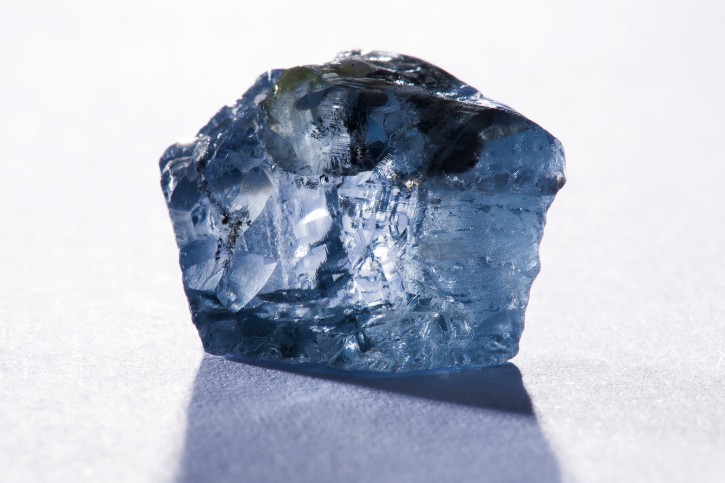 Image  taken Friday Jan. 18, 2014 and made available by Petra Diamonds of a 29.6 carat blue diamond which was recovered at the Cullinan Diamond Mine near Pretoria, South Africa.  The stone is described as being of a  vivid blue with extraordinary saturation , tone and clarity, and has the potential to yield a polished stone of great value and importance. (AP Photo/Philip Mostert - Petra Diamonds)
