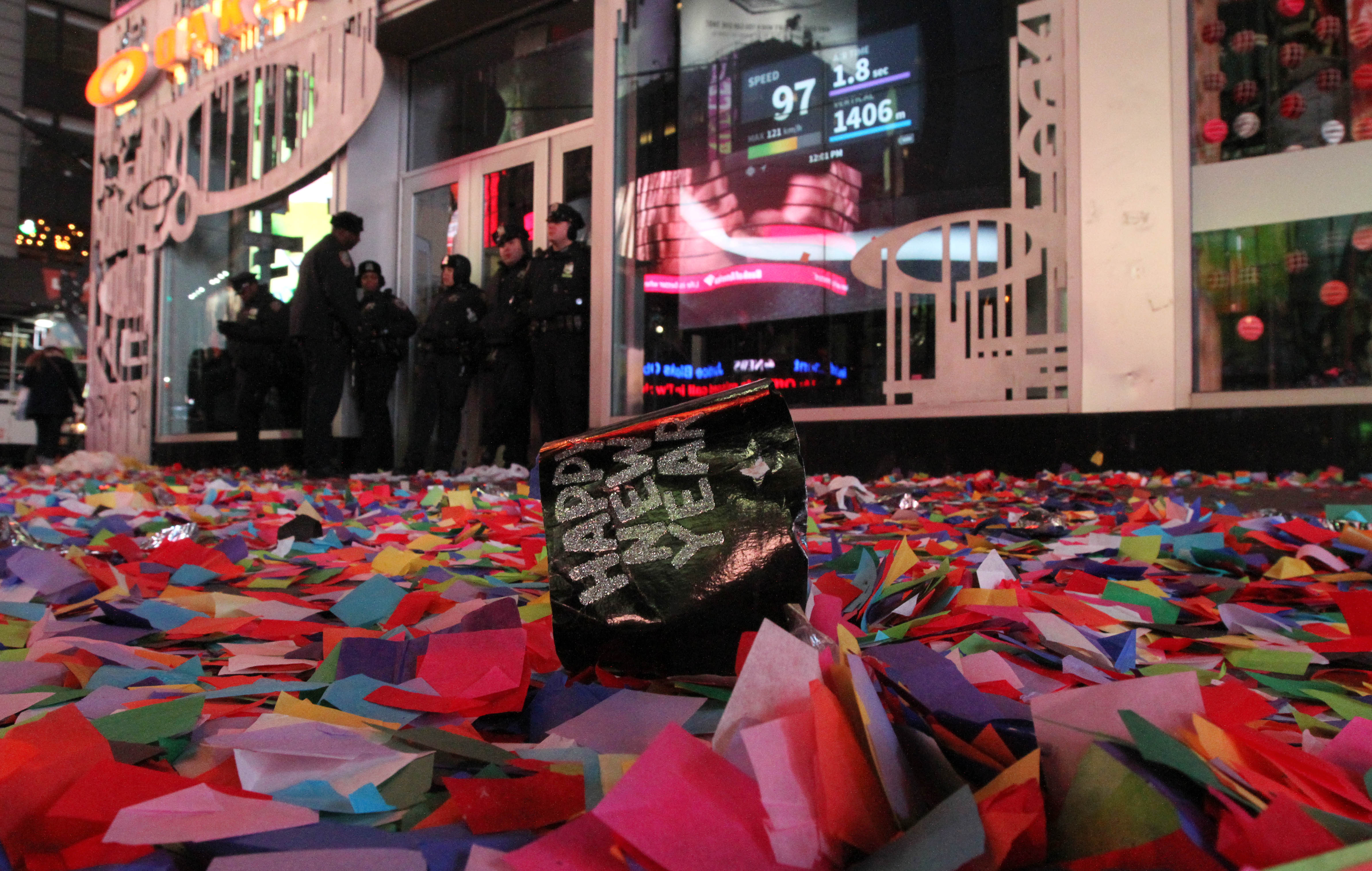 The last pieces of confetti have been swept up by the NYC