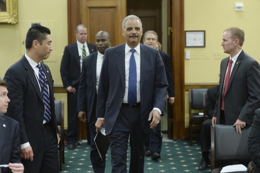 FILE - US Attorney General Eric Holder in the Capitol Hill in Washington DC, USA, 04 April 2014.  EPA/MICHAEL REYNOLDS