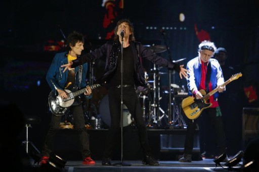 FILE - (L-R) Ronnie Wood, Mick Jagger and Keith Richards of the Rolling Stones perform during their "14 on Fire concert" at Marina Bay Sands in Singapore March 15, 2014. REUTERS/Tim Chong 