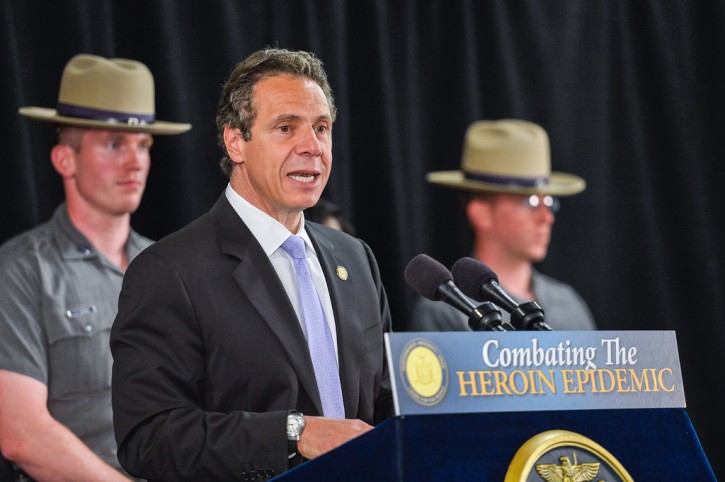 Governor Andrew M. Cuomo announces Statewide initiative to combat heroin use at an event at SUNY Rockland in Suffern, New York, June 11, 2014. The multi-faceted approach includes the addition of 100 experienced investigators to the State Police Community Narcotics enforcement Team (CNET), nearly doubling the number of troopers currently serving in the unit in order to more aggressively combat heroin trafficking.( NY STATE)