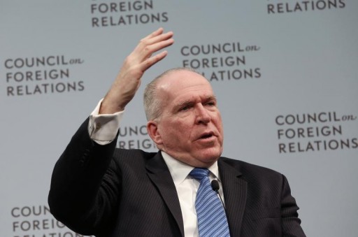 FILE - Central Intelligence Agency Director John Brennan speaks at a Council on Foreign Relations forum on the "challenges and opportunities for the American intelligence Community and reflect on his first year as CIA director" in Washington March 11, 2014. REUTERS/Yuri Gripas