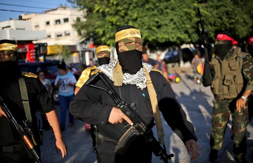 File: Hamas gather in central Gaza City, Gaza Strip. EPA/MOHAMMED SABER