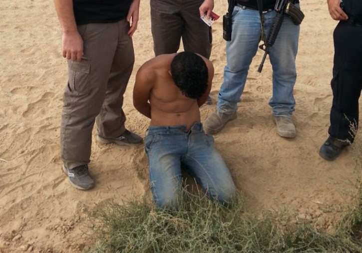 Palestinian arrested near Gaza border. (photo credit:SDOT NEGEV SECURITY)