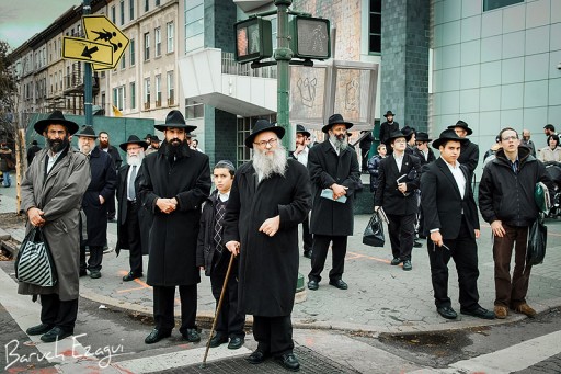 Harav Azimov seen in this undated photo visiting the streets of New York while attending the yearly Kinus Hashluchim (Photo credit: aruch Ezagui)