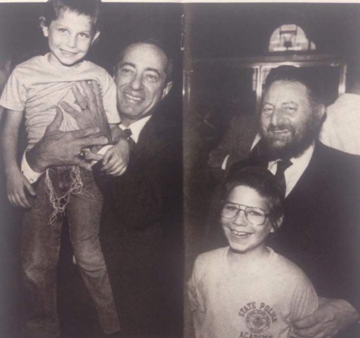 In this 1987 photo Gov. Cuomo is seen with the Gluck family, Rabbi Edgar Gluck, Yaakov Gluck and  Zvi Gluck
