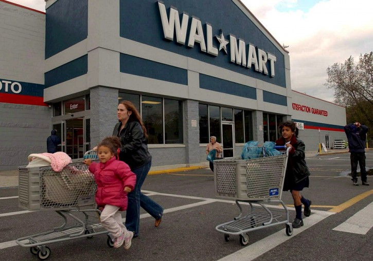  A file photograph dated 23 October 2003 showing customers outside of a Wal-Mart store in Uniondale, New York, USA.  EPA