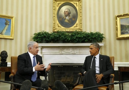 FILE - U.S. President Barack Obama (R) meets with Israel's Prime Minister Benjamin Netanyahu at the White House in Washington October 1,  2014.REUTERS