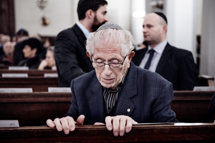 FILE -  Former member of the Danish Parliament Arne Melchior in the synagogue in Copenhagen, Denmark, 24 February 2015, during a memorial service for Dan Uzan and Finn Noergaard, who were killed during the two attacks in Copenhagen. EPA