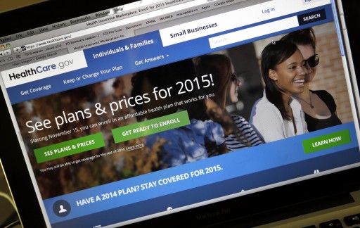 FILE - In this Nov. 12, 2014, file photo, the HealthCare.gov website, where people can buy health insurance, is shown on a laptop screen. (AP Photo/Don Ryan, File)