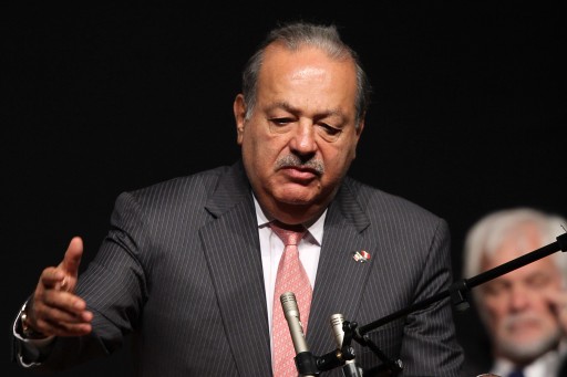 FILE - Mexican tycoon Carlos Slim talks during the XIX Plenary Meeting of the Montevideo Circle, called "Educating Today", in Lima, Peru, on 11 July 2013. EPA