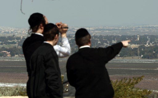 File: Israeli orthodox Jews use binoculars to look over to Syria in the background, at the Israeli-Syrian border in the Golan Heights. EPA/ATEF SAFADI