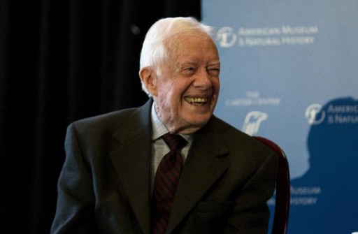 FILE - Former U.S. president Jimmy Carter speaks at the American Museum of Natural History in New York, January 12, 2015. REUTERS