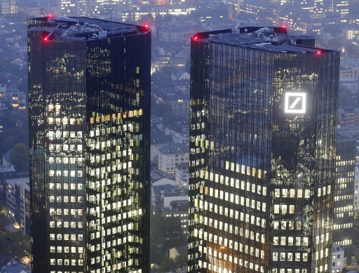 File picture the Deutsche Bank headquarters are photographed in Frankfurt, Germany.  (AP Photo/Michael Probst, File)