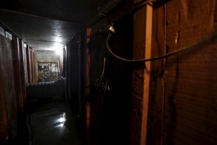 A view of a tunnel connected from a house to the city's drains used by the drug lord Joaquin "El Chapo" Guzman to escape during an operation to recapture him in Los Mochis in Sinaloa state, Mexico, January 11, 2016. REUTERS