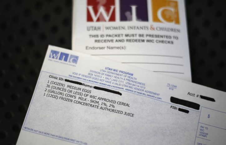 FILE - A WIC voucher for food at the Women, Infants and Children (WIC) offices is seen at a Salt Lake County health clinic in South Salt Lake City, Utah, October 2, 2013. REUTERS