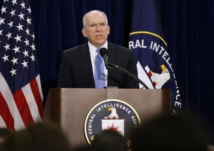 FILE - Director of the Central Intelligence Agency (CIA) John Brennan answers a reporter's question during a rare news conference at CIA Headquarters in Virginia, December 11, 2014. REUTERS