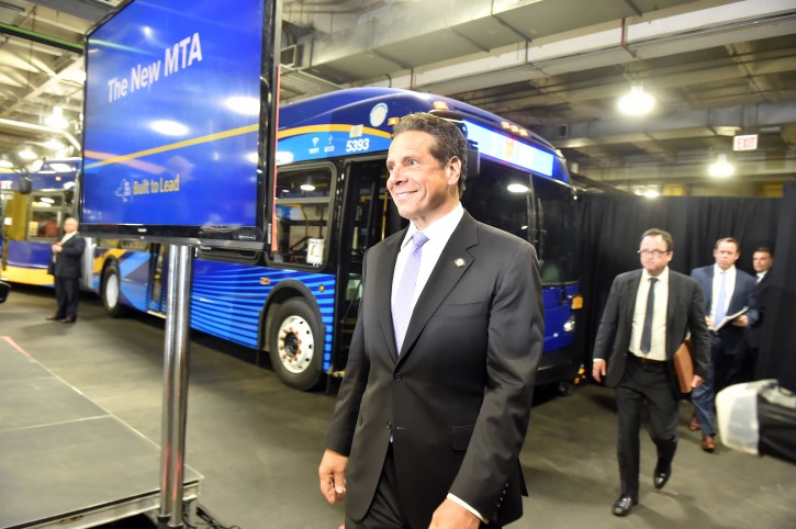FILE - Governor Cuomo Announces 75 State-of-the-Art MTA Buses Hit the Streets in Queens (NY State)