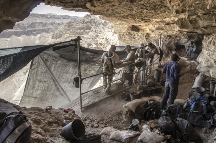 Excavation Volunteers at the Cave of Skulls in the Judean Desert 