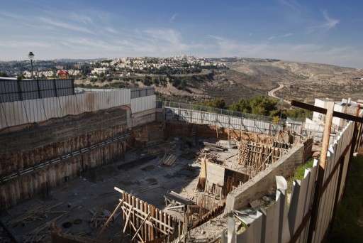 File: Photo of a construction site in the East Jerusalem neighborhood of Ramat Shlomo. (AP/Dan Balilty)