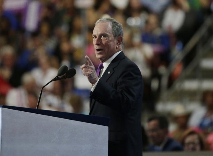 Former New York Mayor Michael Bloomberg speaks at the Democratic National Convention in Philadelphia, Pennsylvania, U.S. July 27, 2016.  REUTERS/Gary Cameron