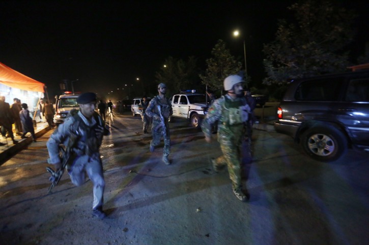 Afghan security forces rush to respond to a complex Taliban attack on the campus of the American University in the Afghan capital Kabul on Wednesday, Aug. 24, 2016. âWe are trying to assess the situation,â President Mark English told The Associated Press. (AP Photo/Rahmat Gul)