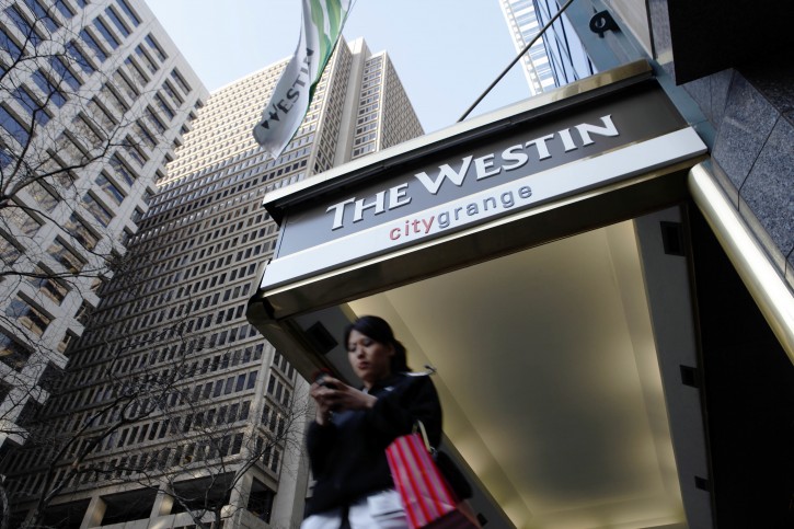 FILE - This Feb. 1, 2010, file photo, shows The Westin Philadelphia hotel in Philadelphia. Hyatt, Sheraton, Marriott and Westin hotels in 10 states and the District of Columbia may have been targeted by hackers for months.  (AP Photo/Matt Rourke, File)