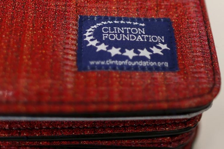 FILE - Clinton Foundation iPad covers are seen for sale at the Clinton Museum Store in Little Rock, Arkansas, United States April 27, 2015. REUTERS