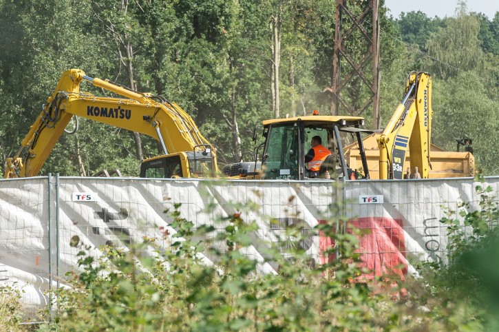FILE - A digger works around the area on the 65th kilometer of the railway track Wroclaw-Walbrzych, during an attempt to explore the existence of the so-called 'Nazi Gold train', in Walbrzych, Poland, 17 August 2016. EPA