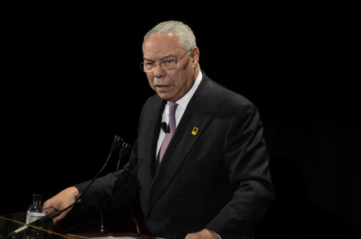 In this photo taken Nov. 9, 2011, Former Secretary of State Colin Powell speaks in New York. In a leaked 2015 email exchange, former Secretary of State Colin Powell discussed Israel’s nuclear weapons with a friend, saying the country has 200 warheads. (AP Photo/Eric Reichbaum)